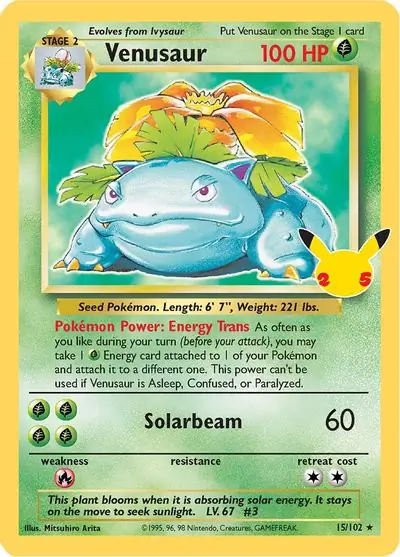 Venusaur 15/102 Pokémon 25th Celebrations PSA 9 sale